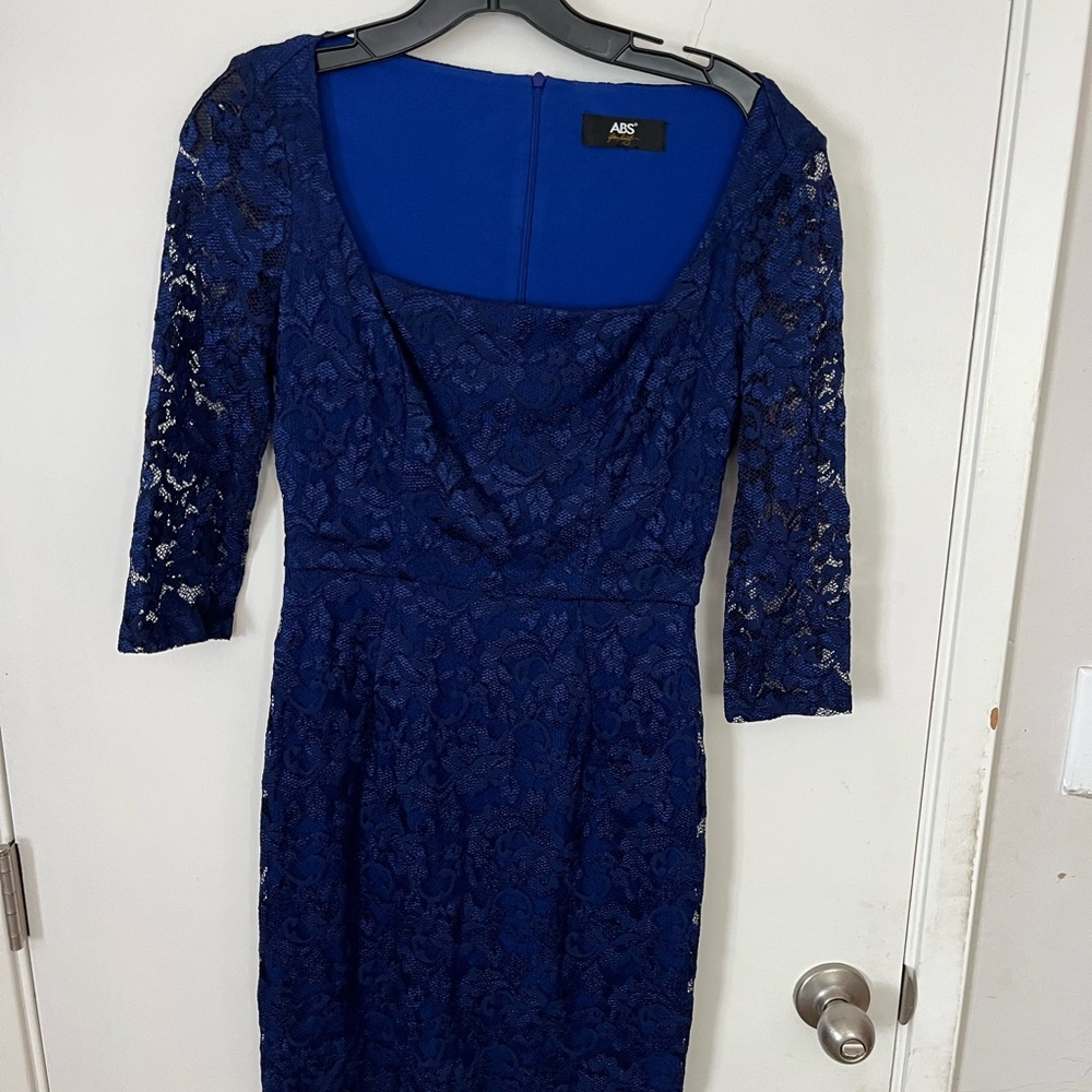 ABS Allen Schwartz Royal Blue Lace Dress